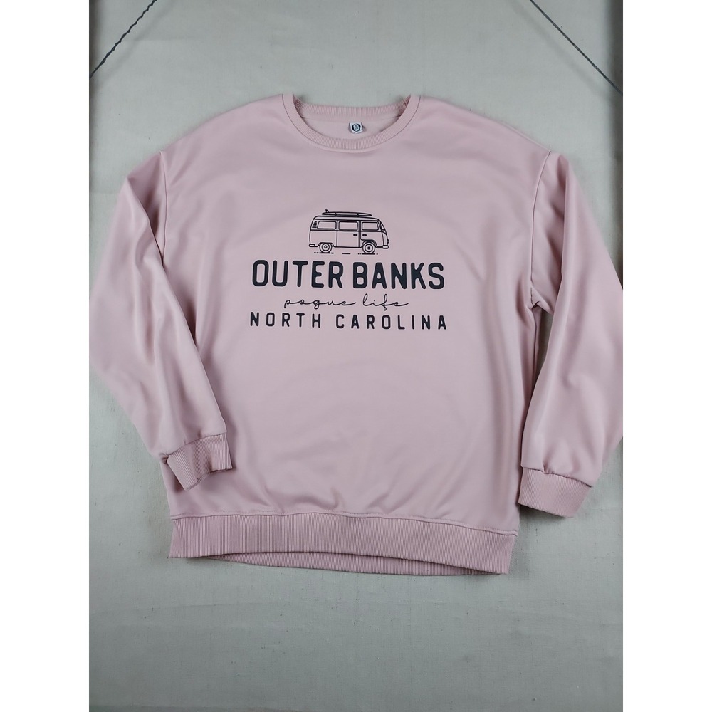 Outer Banks North Carolina Sweatshirt Women's XL Pink Pullover Rogue Life